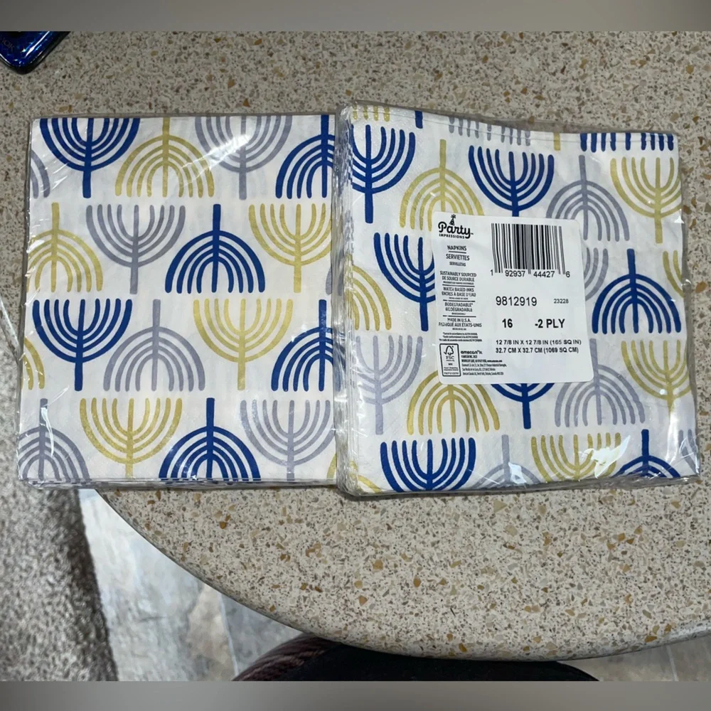 Hanukkah Napkins 16ct 2 Ply 5 Packs Bulk Holiday Party Supplies